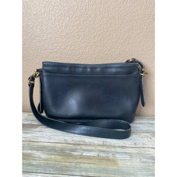 Coach 9802 Slim Equestrian Crossbody Black Leather Bag Made in USA 1997 - Picture 2 of 16